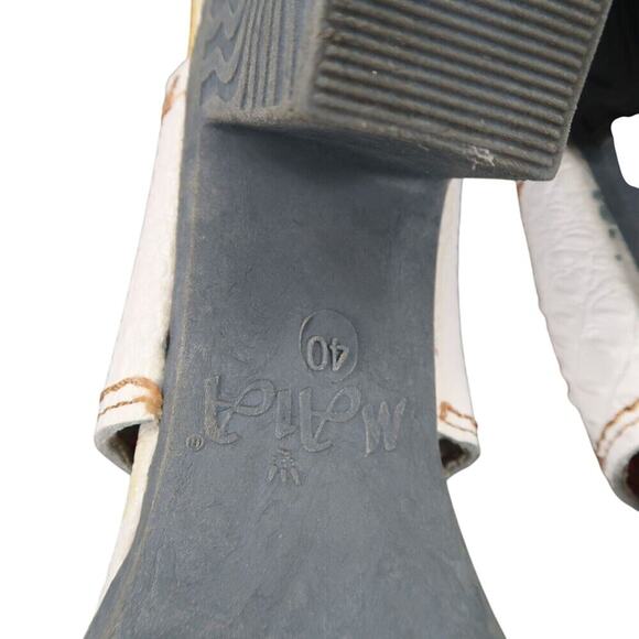 TMA Eyes Shoes Womens 40 Sandal Fashion Lace Up Leather White Block Heel Comfort - Picture 12 of 13